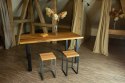 Taboret drewniany stołek dąb loft czarne nogi 50cm