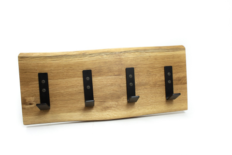 Wieszak ścienny dębowy LOFT 60 cm 4 haki Wieszak ścienny dębowy LOFT 60 cm 4 haki