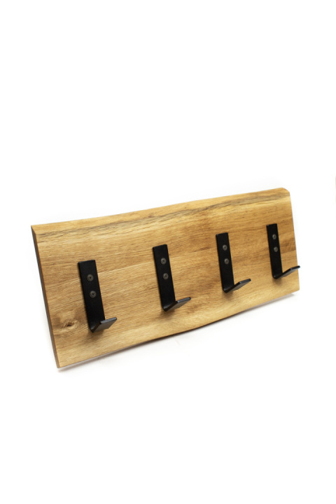 Wieszak ścienny dębowy LOFT 60 cm 4 haki Wieszak ścienny dębowy LOFT 60 cm 4 haki