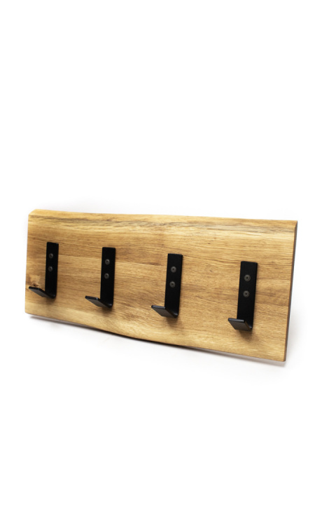Wieszak ścienny dębowy LOFT 60 cm 4 haki Wieszak ścienny dębowy LOFT 60 cm 4 haki