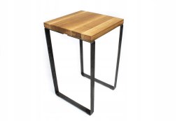 Taboret drewniany stołek dąb lity loft stal 50 cm