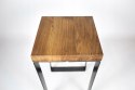 Taboret drewniany stołek dąb lity loft stal 52 cm